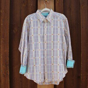 Vintage Robert Graham Men’s Extra Large Patterned Cotton Button Down Shirt